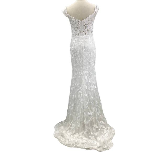 Lulus Precious Romance White Embroidered Off-the-Shoulder Maxi Dress. NWOT - Picture 5 of 10